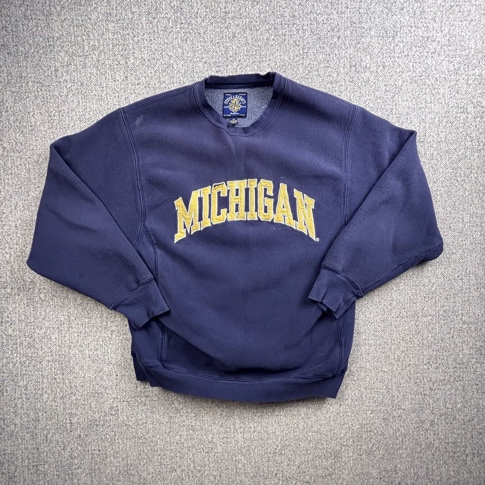 Vintage Michigan Wolverines Sweatshirt Men M Crewneck‎ Sweater Sewn Y2K 00s
